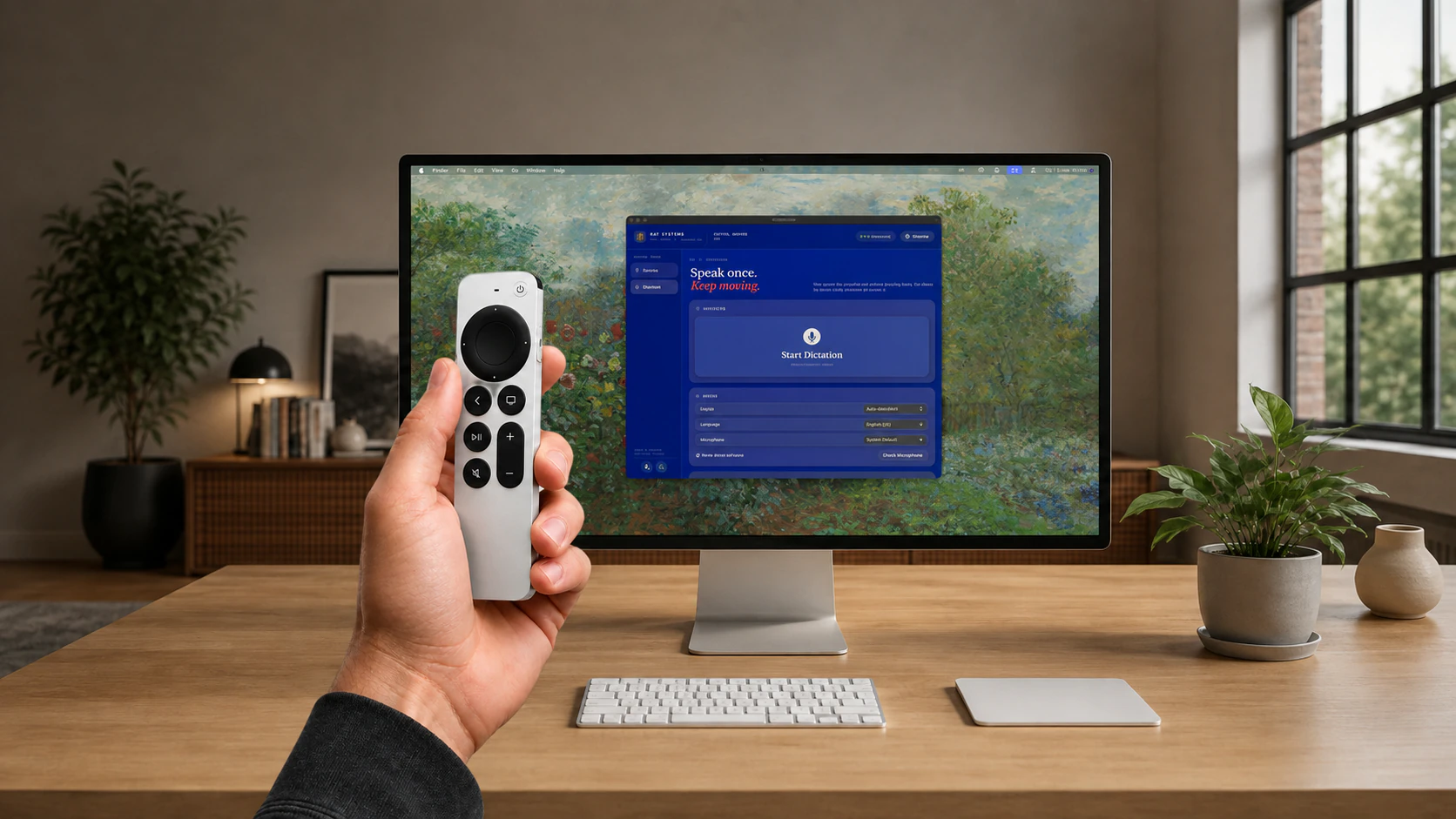 Using a Siri Remote to control the Mac from across the room